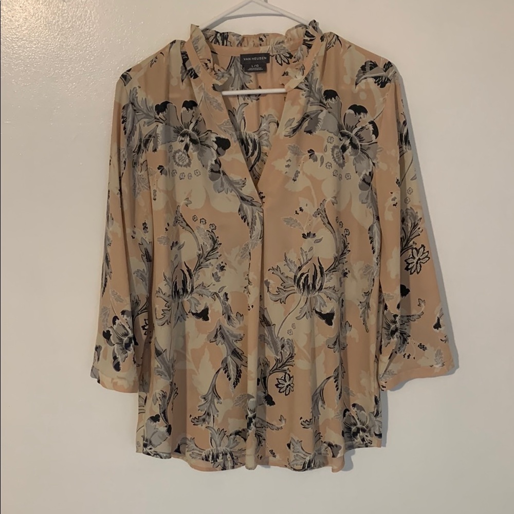 Floral Peach/Beige Women's Top